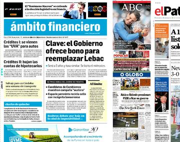 Mirá las tapas de los diarios