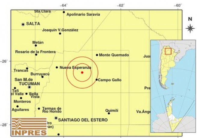 Fuerte sismo de 5,4 en Santiago del Estero