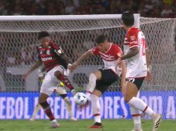La polémica jugada que reclamó todo Flamengo: ¿era roja al futbolista de Estudiantes y penal?