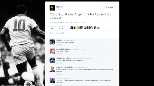 ¿Nos quiere mufar? Pelé saludó a Argentina por pasar a la final