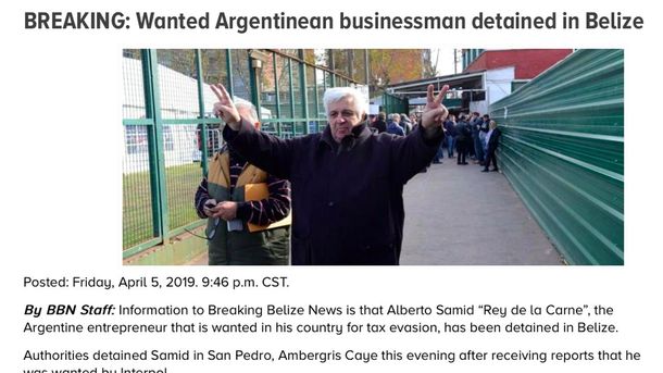 Medios de Belice aseguran que Samid fue detenido por la policía local