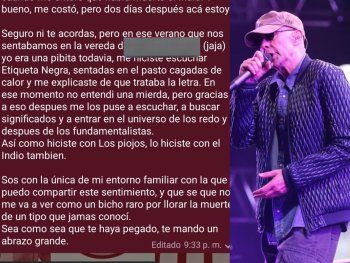 No hablaba con su hermana, le escribió por la muerte de Indio Solari y la respuesta emocionó