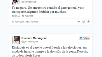 lo que dicen los politicos sobre el paro en twitter
