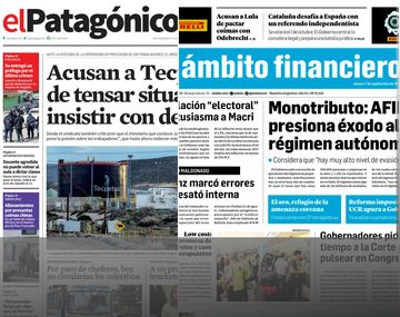 Tapas de diarios del jueves 7 de septiembre de 2017