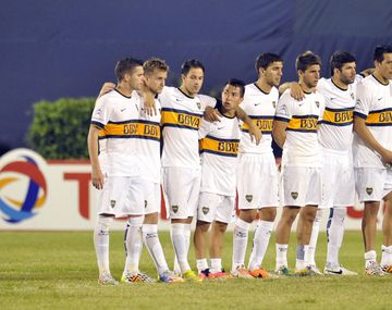 Gigliotti, en la tanda de penales con Boca en la Copa Sudamericana 2014