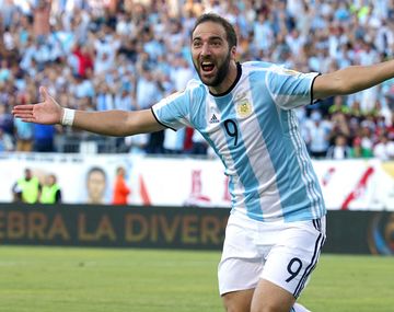 Gonzalo Higuaín, con la camiseta de la Selección Argentina.