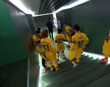 La particular arenga de Messi en el entretiempo del último partido del Barcelona