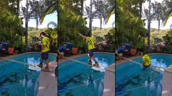 Así fue la dura caída en la pileta Así fue la dura caída en la pileta