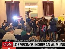 marcha por la liberacion del carnicero: vecinos protestan en el municipio de zarate marcha por la liberacion del carnicero: vecinos protestan en el municipio de zarate