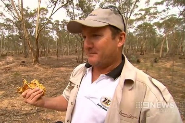 Se fue a pasear de mal humor y encontró una pepita de oro gigante