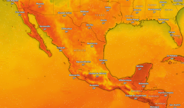 Onda de calor en varios estados de México este sábado.