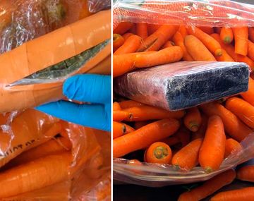 Zanahorias verdes: hallan marihuana dentro de falsas hortalizas