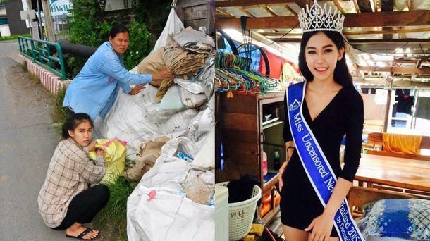 La foto viral de una reina de belleza que le da las gracias a su madre humilde