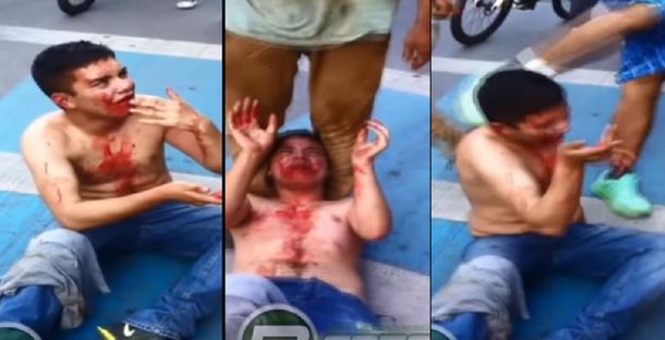 VIDEO: Un ladrón fue atrapado en pleno robo y los vecinos lo lincharon