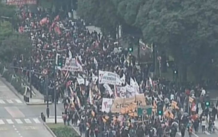 Así está la manifestación en 9 de Julio