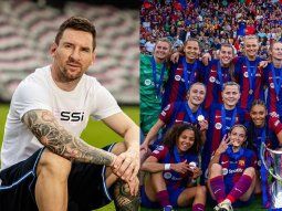 Lionel Messi saludó a las futbolistas del Barcelona