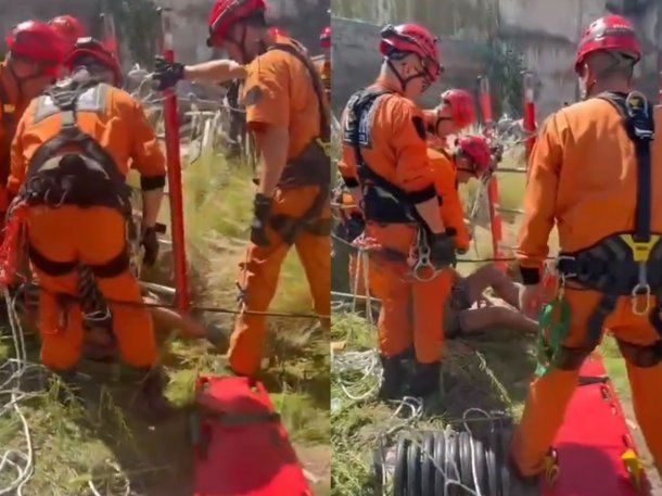 San Telmo: un hombre cayó dentro de un pozo en una obra y tuvo que ser rescatado