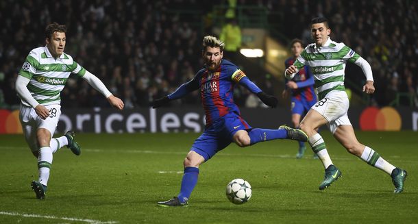 Messi anotó el primer gol del Barcelona ante Celtic en Glasgow