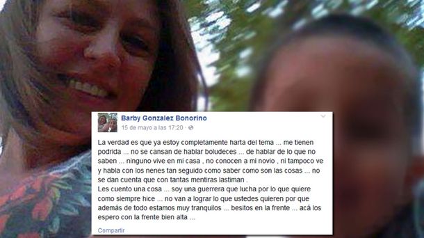 Así defendía la madre del nene a su novio detenido