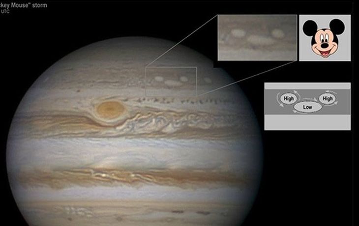 Insólito: un astrónomo encontró al ratón Mickey en la superficie Júpiter