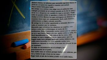 Esta es la amenaza que recibió una de las maestras Esta es la amenaza que recibió una de las maestras
