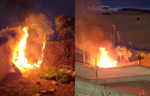Feroz incendio en conocido balneario de Mar del Plata: tuvieron que apagarlo los vecinos con arena