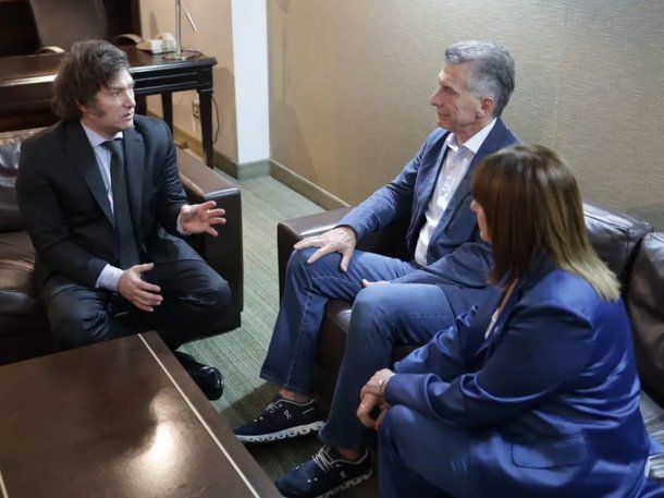 Javier Milei, Mauricio Macri y Patricia Bullrich.