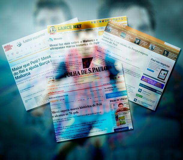 Messi copó los medios brasileños tras romper el récord de Pelé