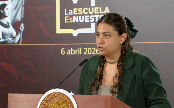 Tania Rodríguez Mora en la Mañanera de este lunes.