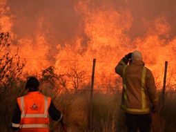 Uno de los focos de incendio en La Pampa Uno de los focos de incendio en La Pampa