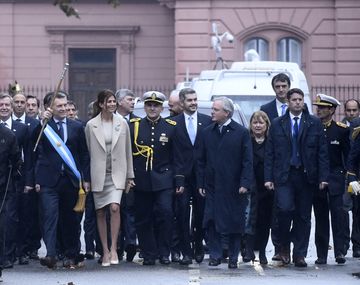 Macri y el Gabinete durante le Tedeum