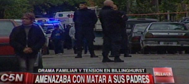 Drama familiar en Billinghurts: un joven amenazó con matar a sus padres