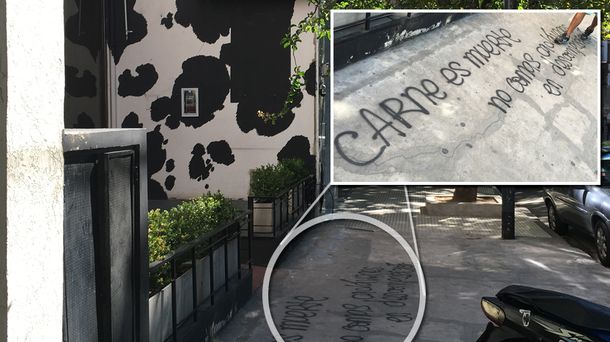 Ataque vegano a una conocida parrilla de Palermo: Carne es muerte