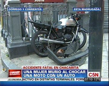 Chacarita: trágico accidente entre dos autos y una moto