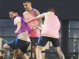 El duelo de Messi con Barco en la práctica de la Selección Argentina