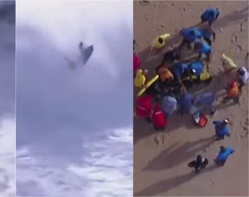 VIDEO: Pánico en Portugal por una ola gigante que golpeó a dos hombres en un torneo de surf