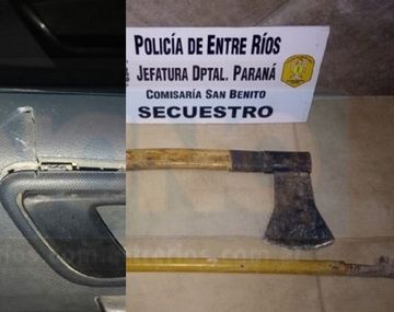 Atacó a la Policía con un hacha y un caño - Crédito: Policía de Entre Ríos