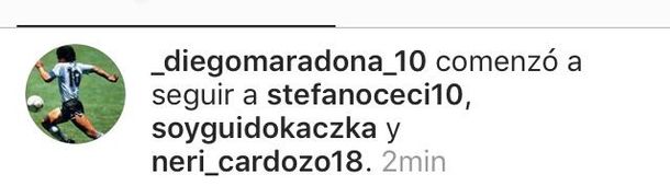 No es Messi: Neri Cardozo, el único futbolista argentino al que sigue Maradona en Instagram
