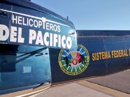 Helicópteros del Pacífico ploteados con el logo del Sistema Nacional del Manejo del Fuego