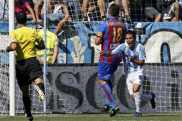 Javier Saviola convirtió su primer gol para el Málaga