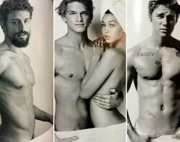 Los famosos posaron en toalla