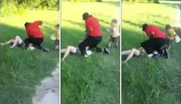 Mujer recibe una brutal golpiza frente a su hijo de dos años