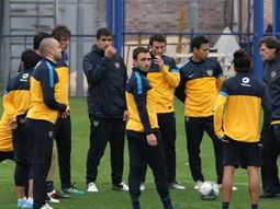 Albín, durante una práctica con el Boca de Falcioni