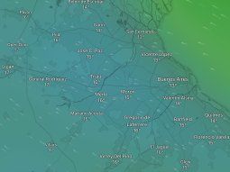 Mapa de las lluvias para este martes en Buenos Aires. 