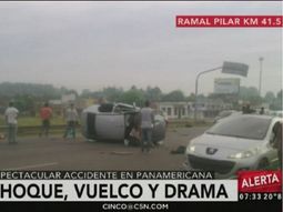 Un muerto tras choque y vuelco en Panamericana
