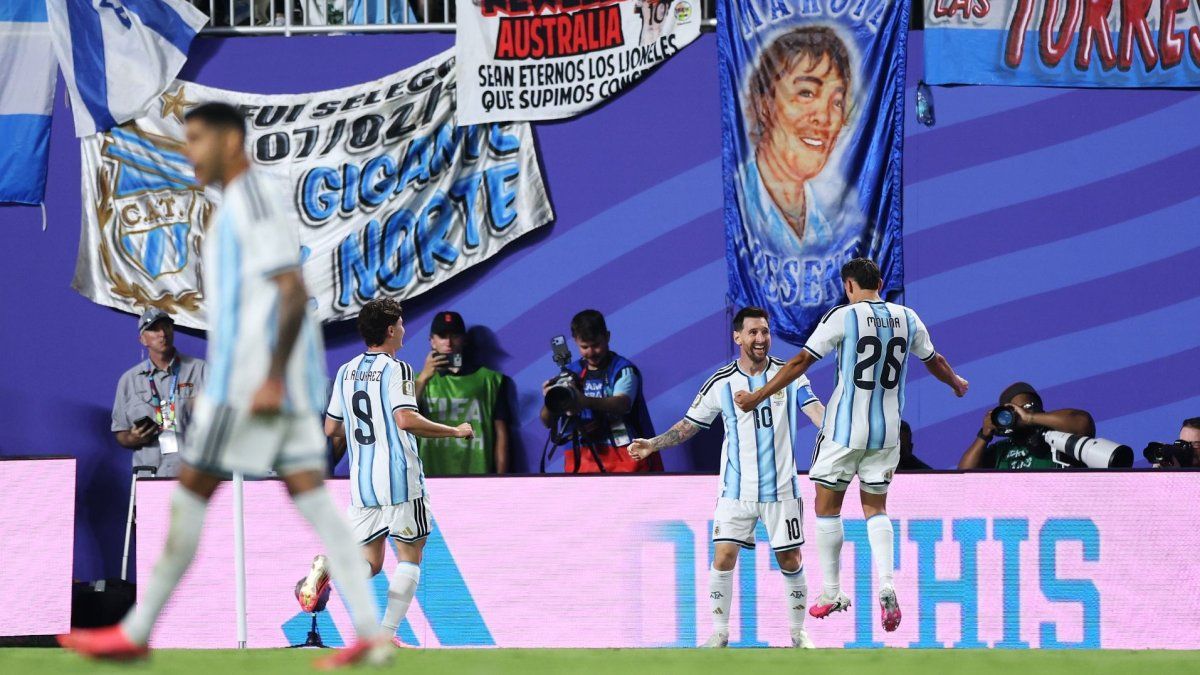 El festejo del segundo gol de Lionel Messi para la Selección Argentina ante Argelia en el Mundial 2026.