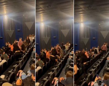 Pelea con gas pimienta en cine de Paraná.