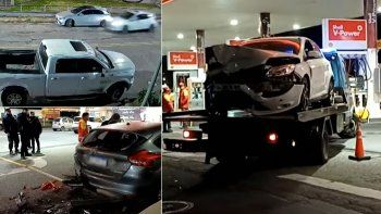 El choque ocurrió en una estación de servicio. El choque ocurrió en una estación de servicio.