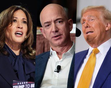 Kamala Harris, Jeff Bezos y Donald Trump