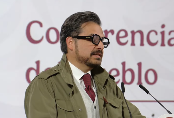 Zoé Robledo en la Mañanera de este martes.